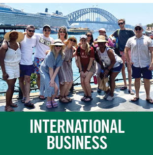 Students posing in Sydney Harbor 