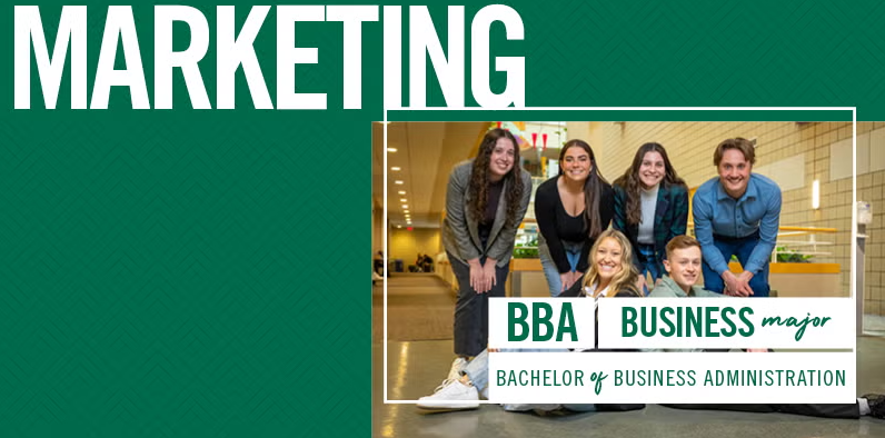 Graphic Marketing BBA with Students Posing 