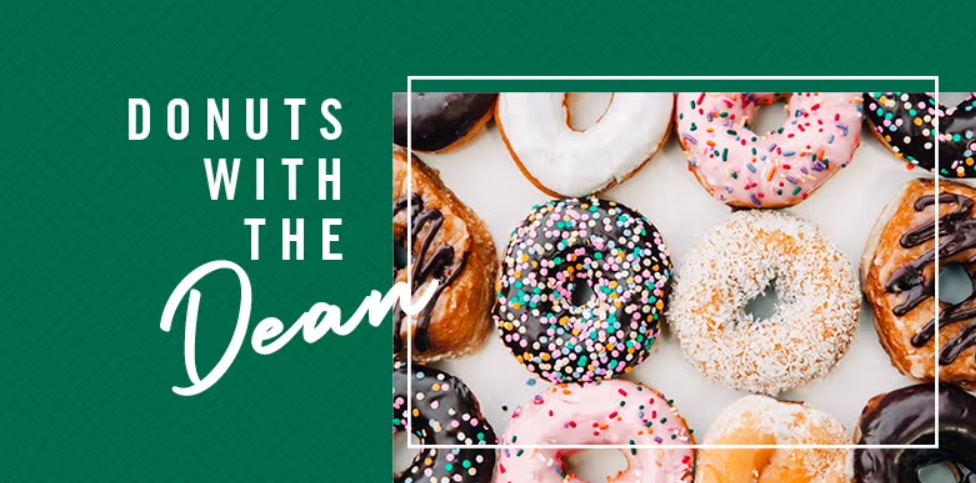 Graphic for Donuts with the Dean photo with donuts 