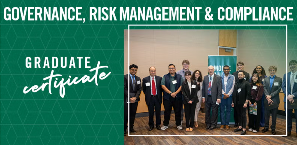 Graphic with team of students in Government risk management compliance certificate cohort