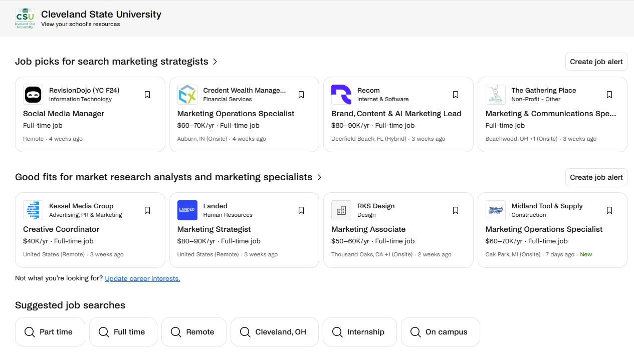 Graphic with home page of Handshake 