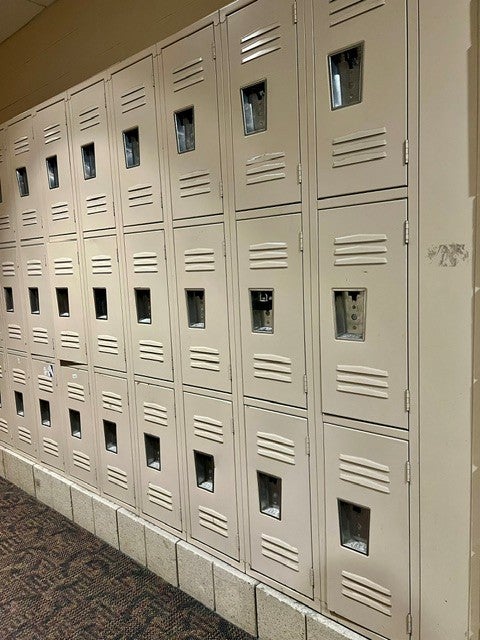 Lockers on the lower level