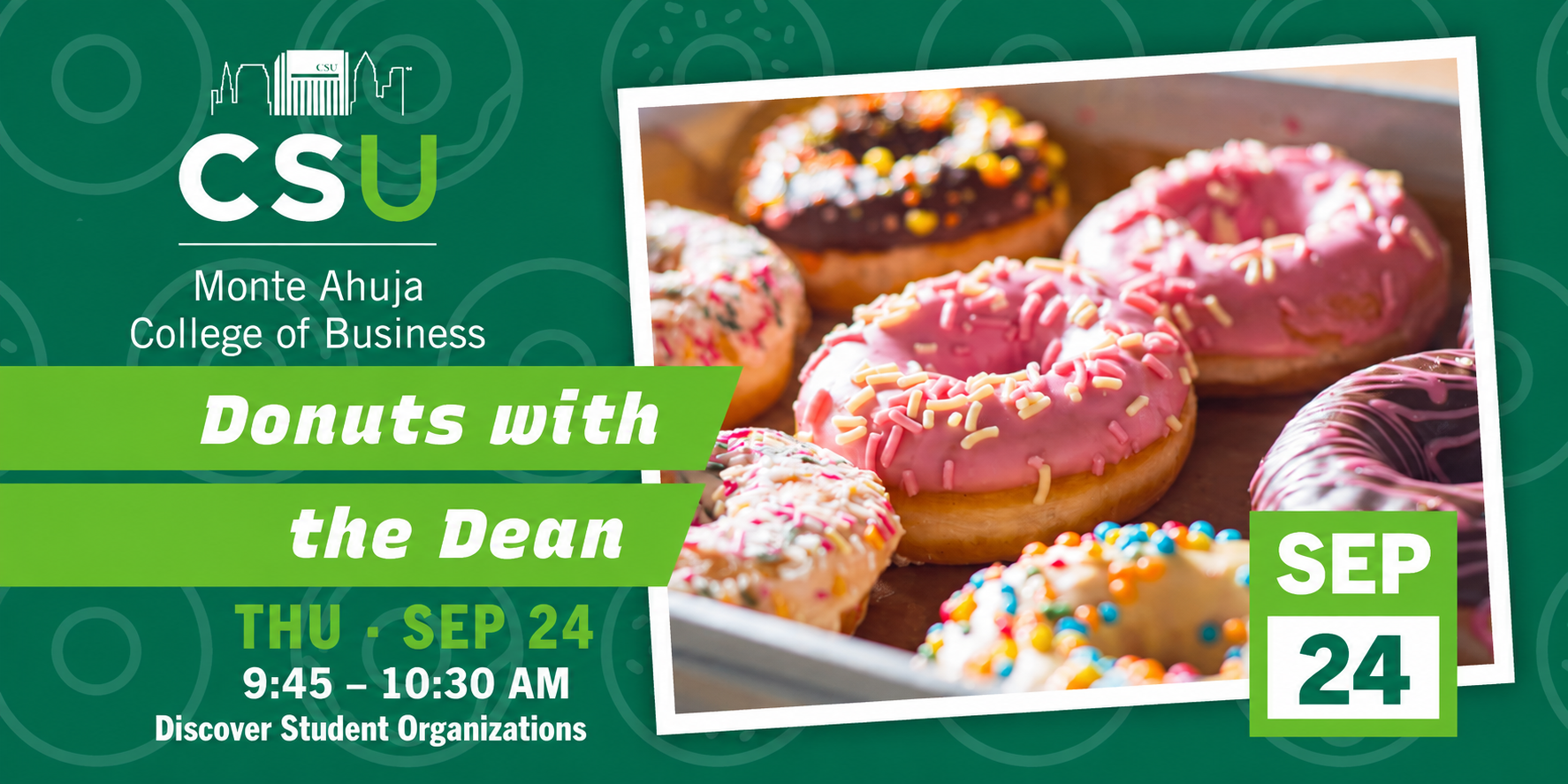 Donuts with the Dean graphic 