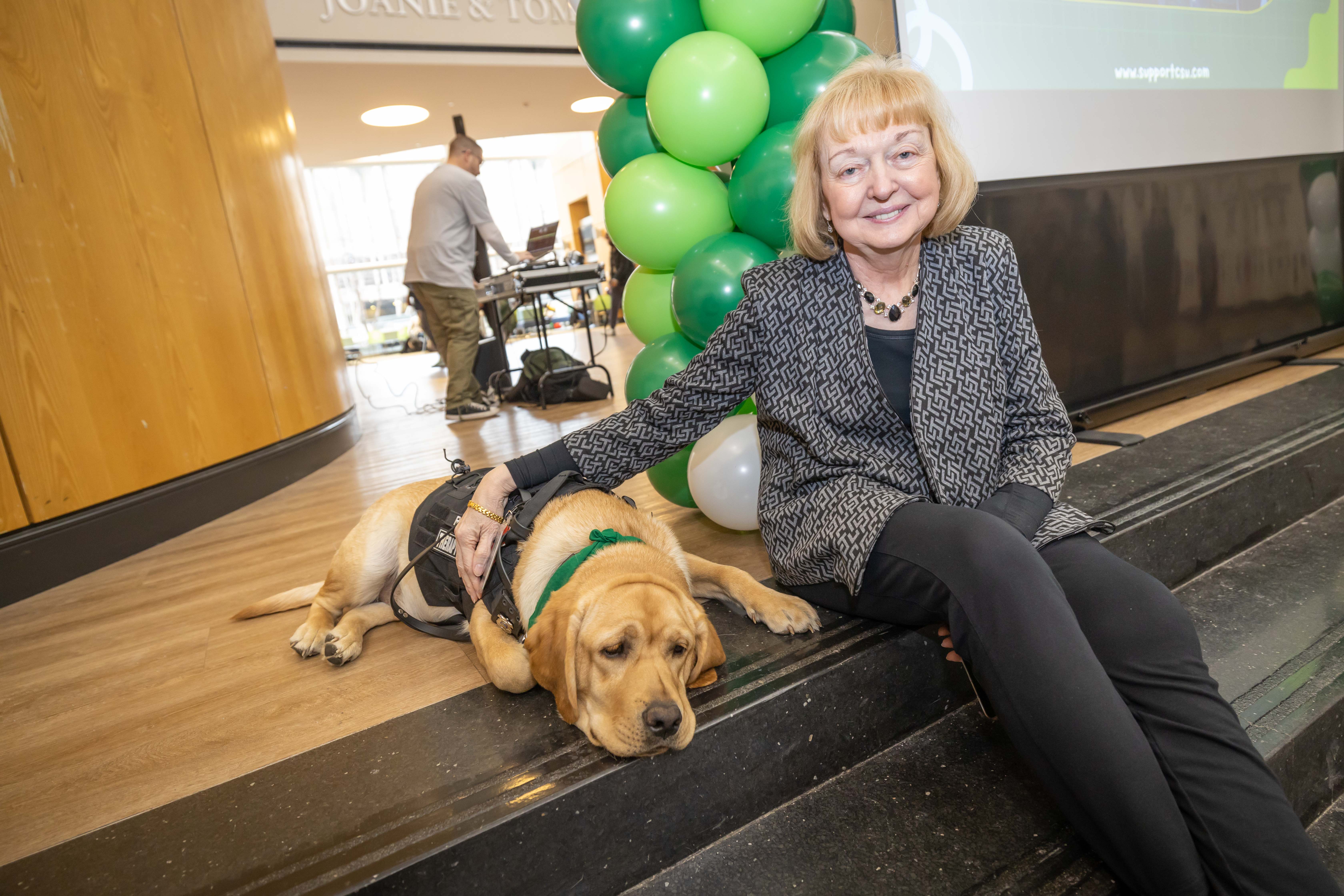 Dr. Heidi Hylton Meier and Rune The CSU Therapy Dog