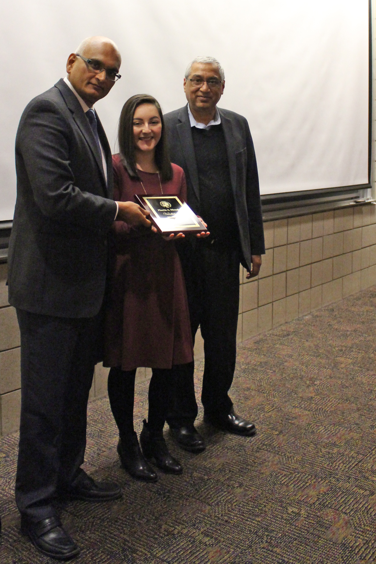 Fluvia Mendez with Dean Putrevu and Dr. Amit Ghosh