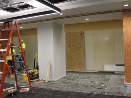 Viking Trading Lab being painted